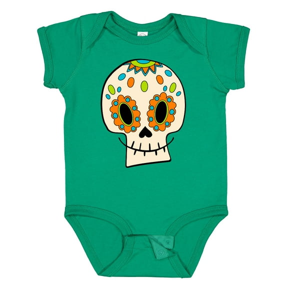 Inktastic Smiling Sugar Skull for Day of the Dead Boys or Girls Baby Bodysuit