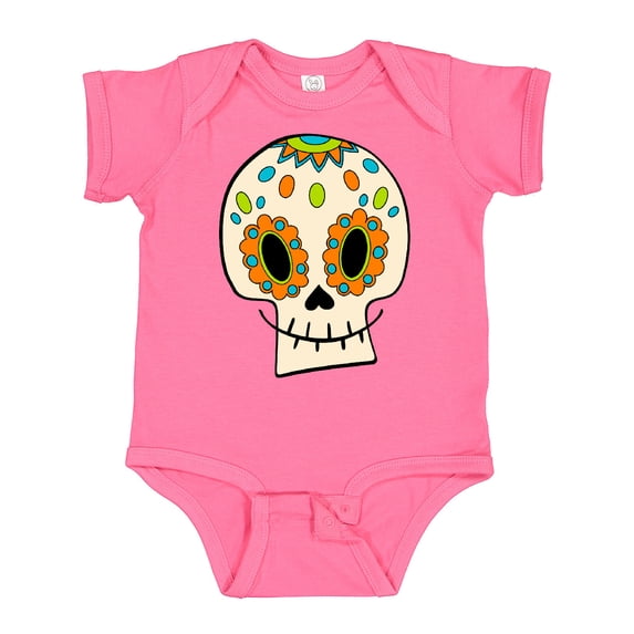 Inktastic Smiling Sugar Skull for Day of the Dead Boys or Girls Baby Bodysuit