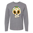 thumbnail image 1 of Inktastic Smiling Sugar Skull for Day of the Dead Long Sleeve T-Shirt, 1 of 5