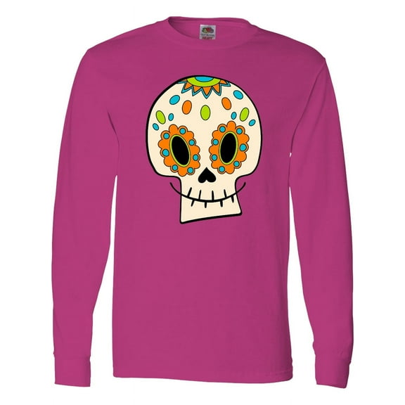 Inktastic Smiling Sugar Skull for Day of the Dead Long Sleeve T-Shirt