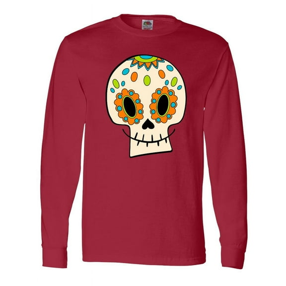 Inktastic Smiling Sugar Skull for Day of the Dead Long Sleeve T-Shirt