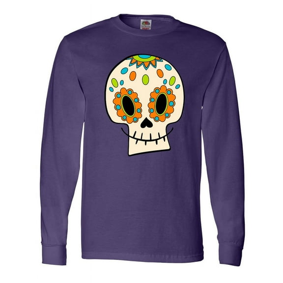 Inktastic Smiling Sugar Skull for Day of the Dead Long Sleeve T-Shirt