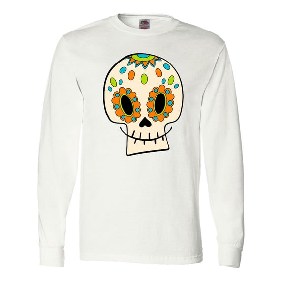 Inktastic Smiling Sugar Skull for Day of the Dead Long Sleeve T-Shirt