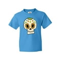 thumbnail image 1 of Inktastic Smiling Sugar Skull for Day of the Dead Youth T-Shirt, 1 of 5