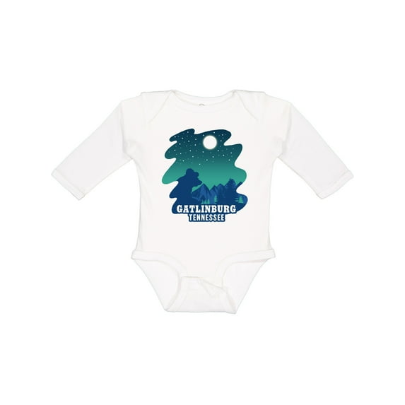 Inktastic Smoky Mountains Gatlinburg Tennessee with Bear Boys or Girls Long Sleeve Baby Bodysuit
