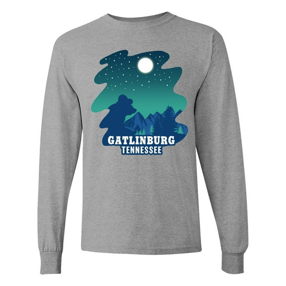 Inktastic Smoky Mountains Gatlinburg Tennessee with Bear Long Sleeve T-Shirt