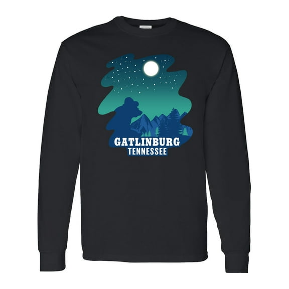 Inktastic Smoky Mountains Gatlinburg Tennessee with Bear Long Sleeve T-Shirt