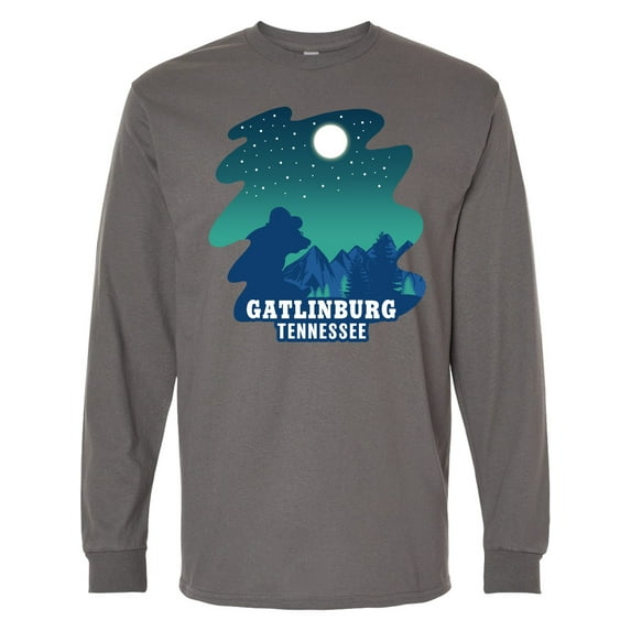 Inktastic Smoky Mountains Gatlinburg Tennessee with Bear Long Sleeve T-Shirt