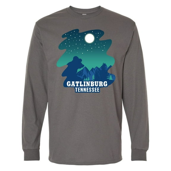 Inktastic Smoky Mountains Gatlinburg Tennessee with Bear Long Sleeve T-Shirt