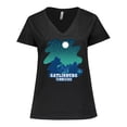 thumbnail image 1 of Inktastic Smoky Mountains Gatlinburg Tennessee with Bear Women's Plus Size V-Neck T-Shirt, 1 of 5