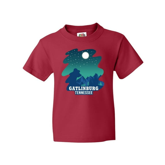 Inktastic Smoky Mountains Gatlinburg Tennessee with Bear Youth T-Shirt