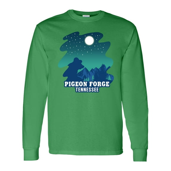 Inktastic Smoky Mountains Pigeon Forge Tennessee with Bear Long Sleeve T-Shirt