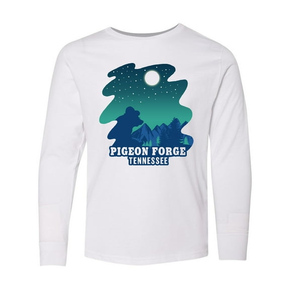 Inktastic Smoky Mountains Pigeon Forge Tennessee with Bear Long Sleeve Youth T-Shirt