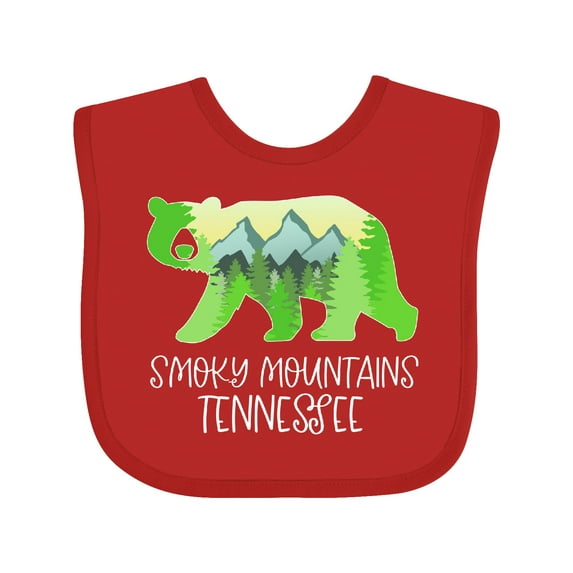 Inktastic Smoky Mountains, Tennessee Mountains and Bear Shape Boys or Girls Baby Bib