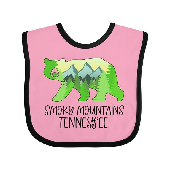 Inktastic Smoky Mountains, Tennessee Mountains and Bear Shape Boys or Girls Baby Bib