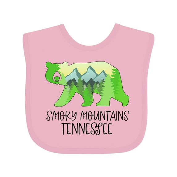 Inktastic Smoky Mountains, Tennessee Mountains and Bear Shape Boys or Girls Baby Bib