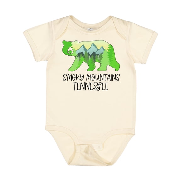 Inktastic Smoky Mountains, Tennessee Mountains and Bear Shape Boys or Girls Baby Bodysuit