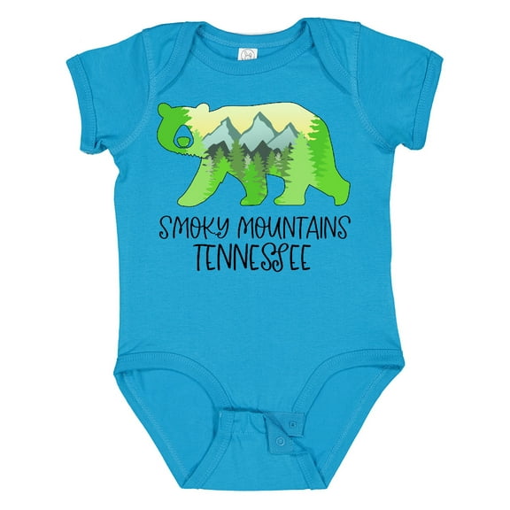 Inktastic Smoky Mountains, Tennessee Mountains and Bear Shape Boys or Girls Baby Bodysuit