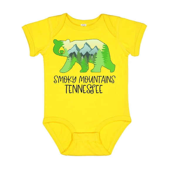 Inktastic Smoky Mountains, Tennessee Mountains and Bear Shape Boys or Girls Baby Bodysuit