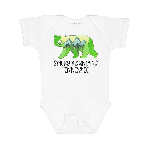 Inktastic Smoky Mountains, Tennessee Mountains and Bear Shape Boys or Girls Baby Bodysuit