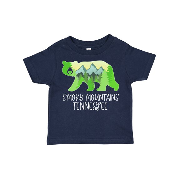 Inktastic Smoky Mountains, Tennessee Mountains and Bear Shape Boys or Girls Toddler T-Shirt