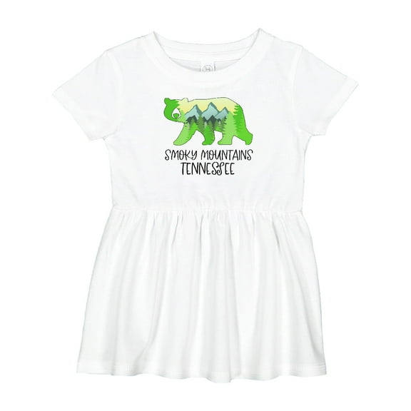 Inktastic Smoky Mountains, Tennessee Mountains and Bear Shape Girls Baby Dress