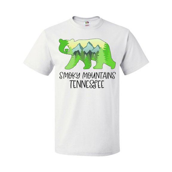 Inktastic Smoky Mountains, Tennessee- Mountains and Bear Shape T-Shirt