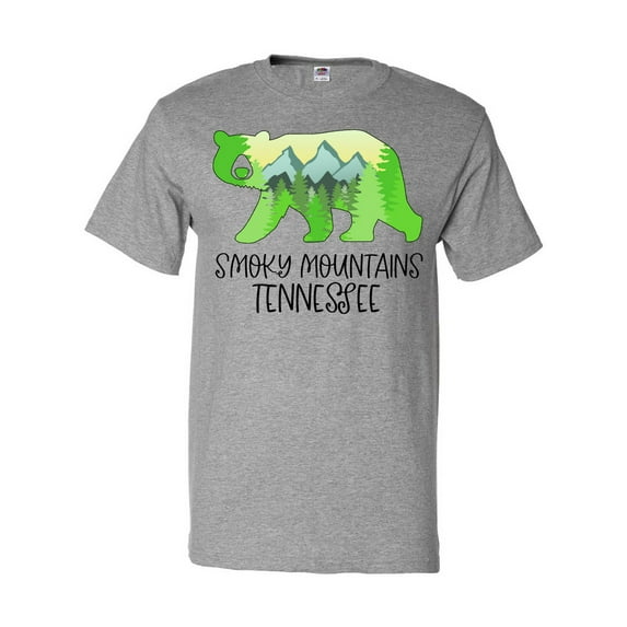 Inktastic Smoky Mountains, Tennessee- Mountains and Bear Shape T-Shirt