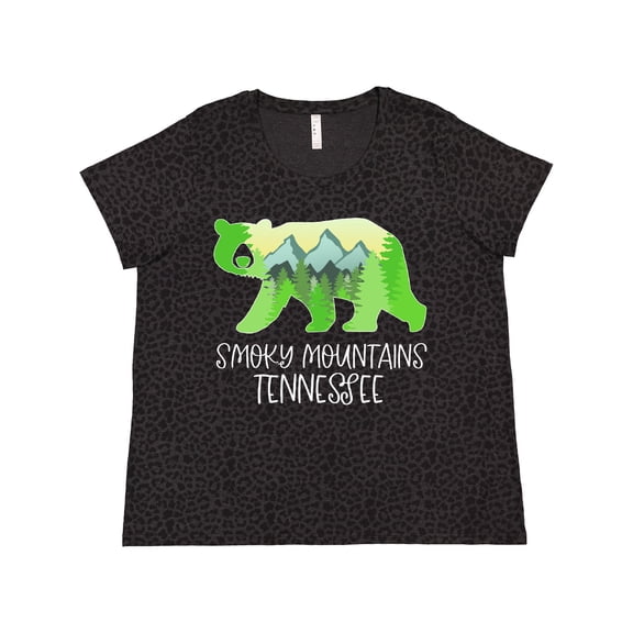 Inktastic Smoky Mountains, Tennessee- Mountains and Bear Shape Women's Plus Size T-Shirt