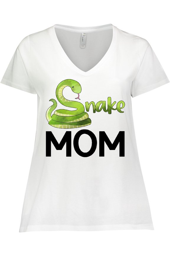 Snake Mom- Cute Women's Plus Size V-Neck T-Shirt