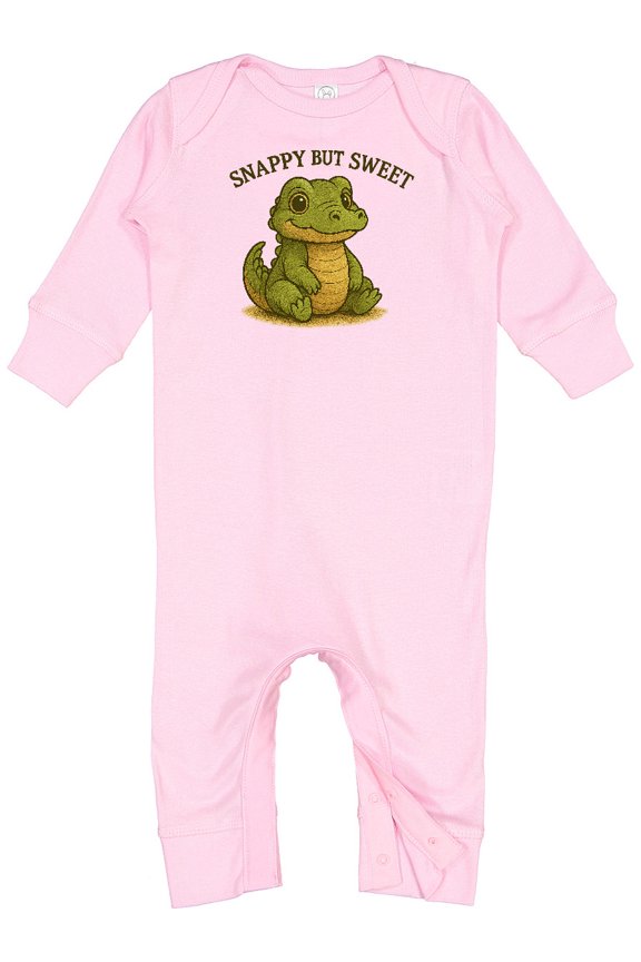 Snappy but Sweet Cute Alligator Baby Romper Coveralls
