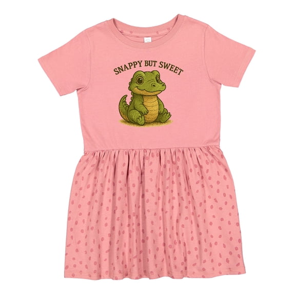 Inktastic Snappy but Sweet Cute Alligator Girls Toddler Dress