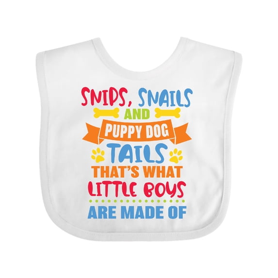 Inktastic Snips Snails and Puppy Dog Tails That's What Little Boys Boys Baby Bib