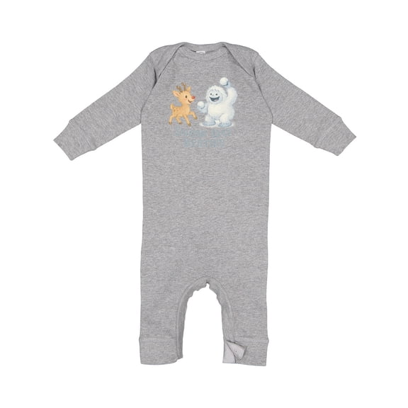 Inktastic Snow Day Besties Reindeer and Yeti Baby Romper Coveralls