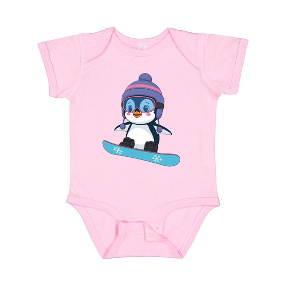 Inktastic Snowboard Penguin Boys or Girls Baby Bodysuit