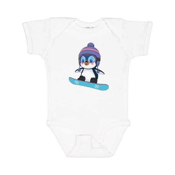Inktastic Snowboard Penguin Boys or Girls Baby Bodysuit