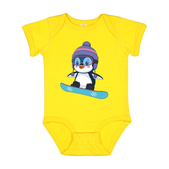 Inktastic Snowboard Penguin Boys or Girls Baby Bodysuit