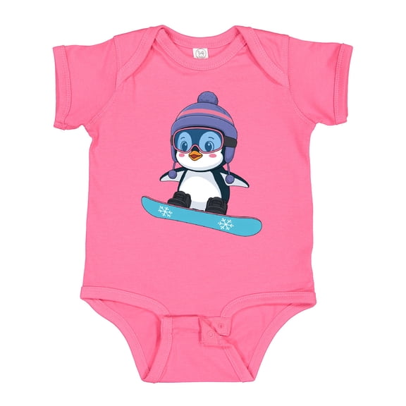 Inktastic Snowboard Penguin Boys or Girls Baby Bodysuit