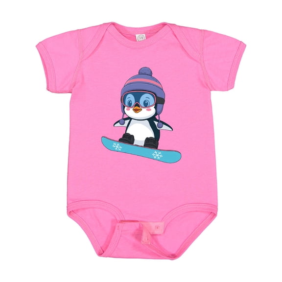 Inktastic Snowboard Penguin Boys or Girls Baby Bodysuit