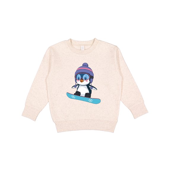 Inktastic Snowboard Penguin Toddler Sweatshirt