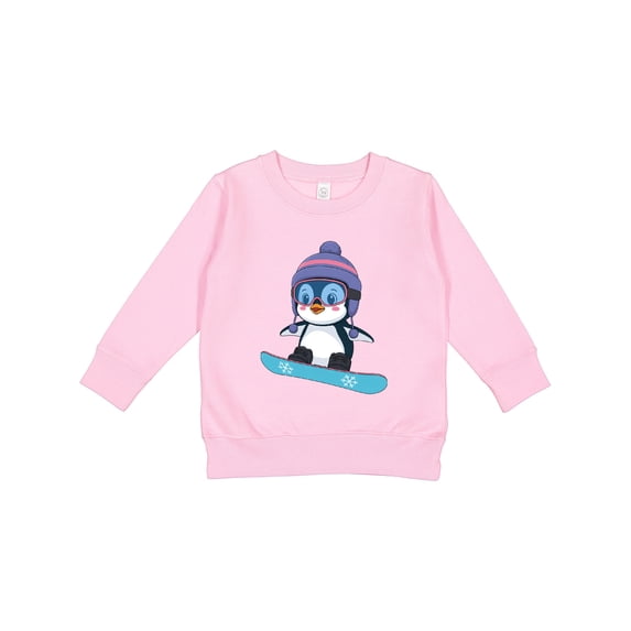 Inktastic Snowboard Penguin Toddler Sweatshirt