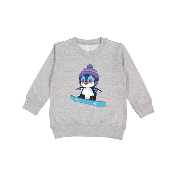 Inktastic Snowboard Penguin Toddler Sweatshirt