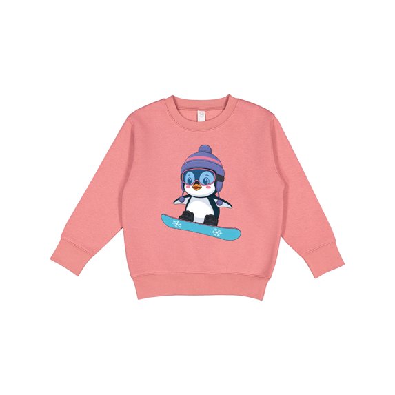 Inktastic Snowboard Penguin Toddler Sweatshirt