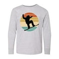 thumbnail image 1 of Inktastic Snowboarding Retro Sunset Snowboard Long Sleeve Youth T-Shirt, 1 of 5
