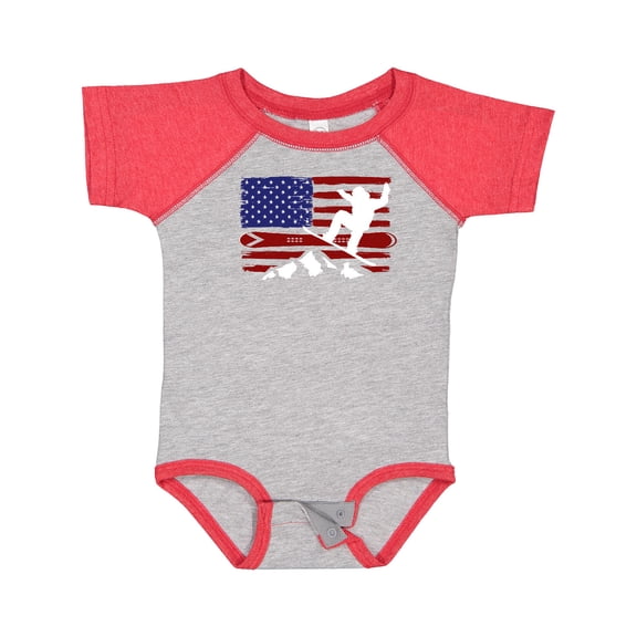 Inktastic Snowboarding US Flag Boys or Girls Baby Bodysuit