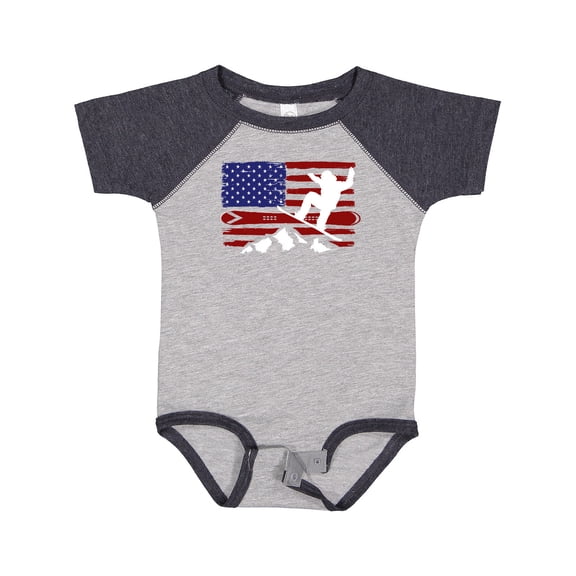 Inktastic Snowboarding US Flag Boys or Girls Baby Bodysuit