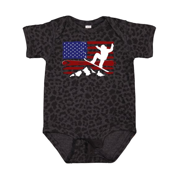 Inktastic Snowboarding US Flag Boys or Girls Baby Bodysuit