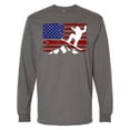 thumbnail image 1 of Inktastic Snowboarding Us Flag Long Sleeve T-Shirt, 1 of 5
