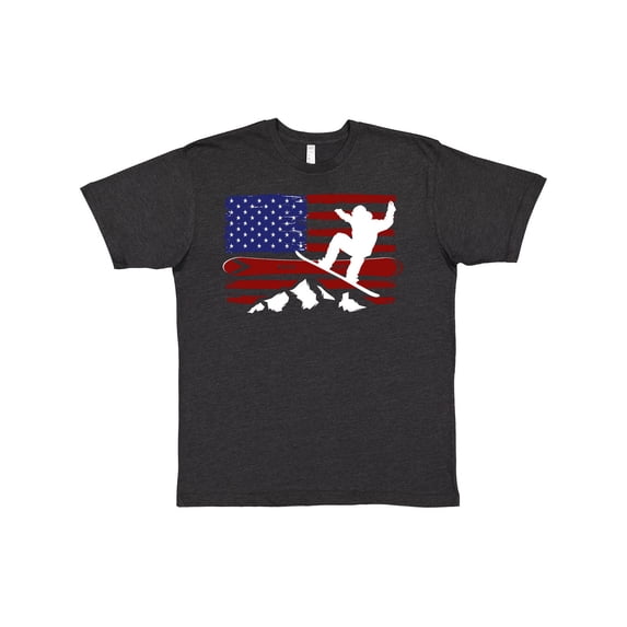 Inktastic Snowboarding US Flag T-Shirt