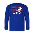 thumbnail image 1 of Inktastic Snowboarding Us Flag Long Sleeve Youth T-Shirt, 1 of 5